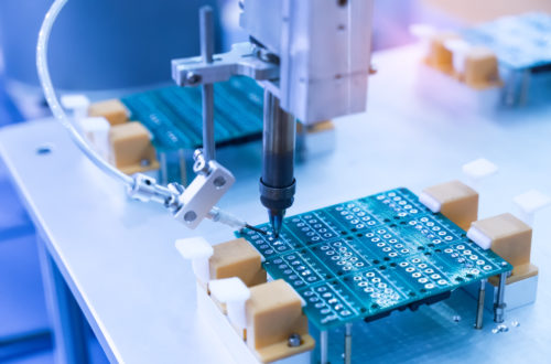 soldering iron tips of automated manufacturing soldering and assembly pcb board